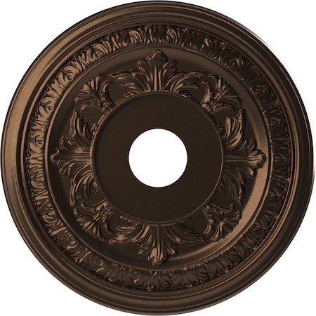 Ekena Millwork Baltimore PVC Medallion (Canopies up to 7 3/4"), 19"OD x 3 1/2"ID x 1"P, Metallic Antique Brass CMP19BACAB
